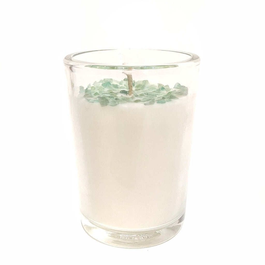 Candle 8oz - Jade (Healed) Clear Glass by Bee Lucia