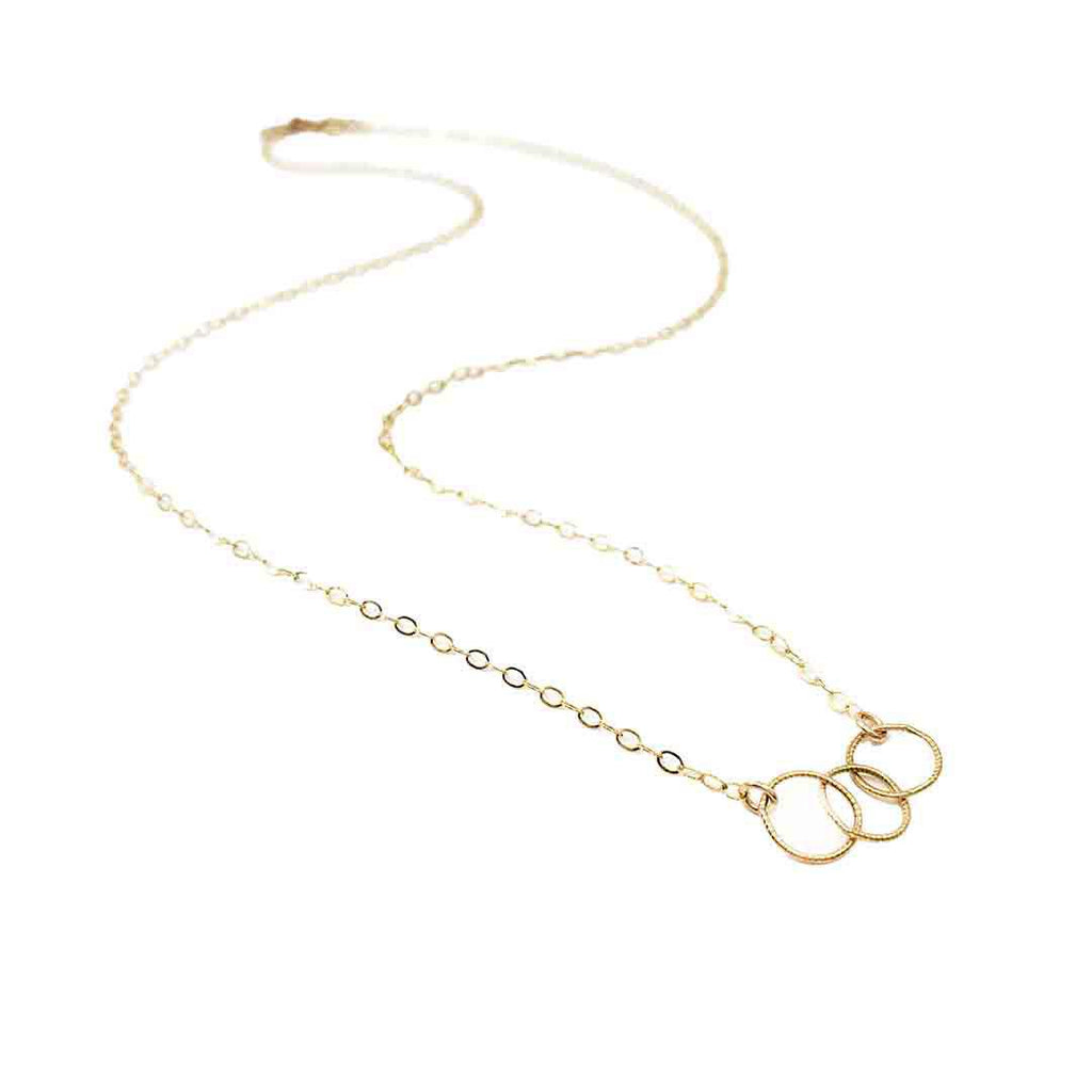 Necklace - Trio - 14k Gold-fill Circles by Foamy Wader