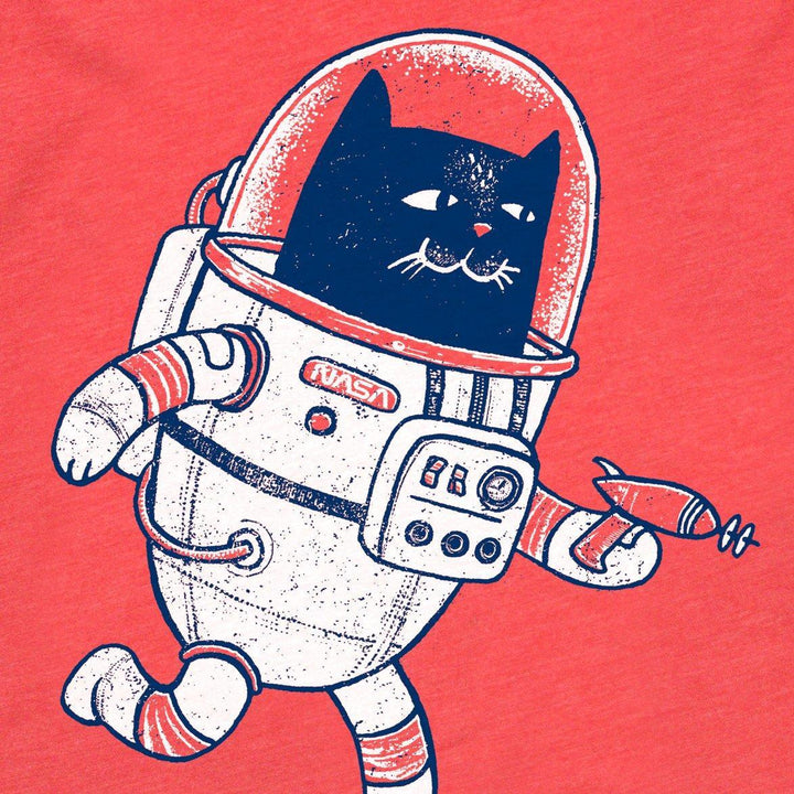 Kids Tee - Space Cat Red Tee (2T - L) by Factory 43