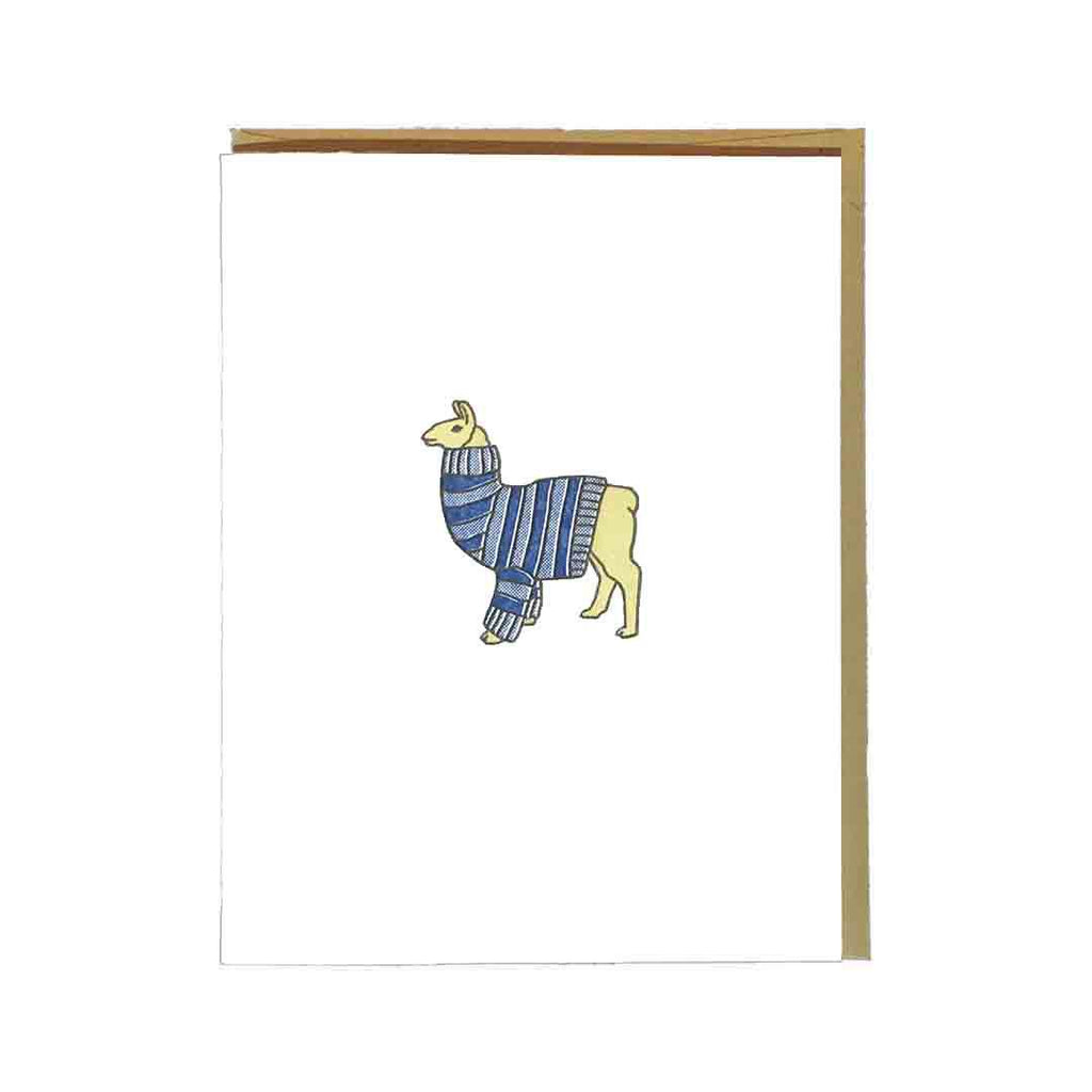 Card - Llama Sweater Letterpress by Green Bird Press
