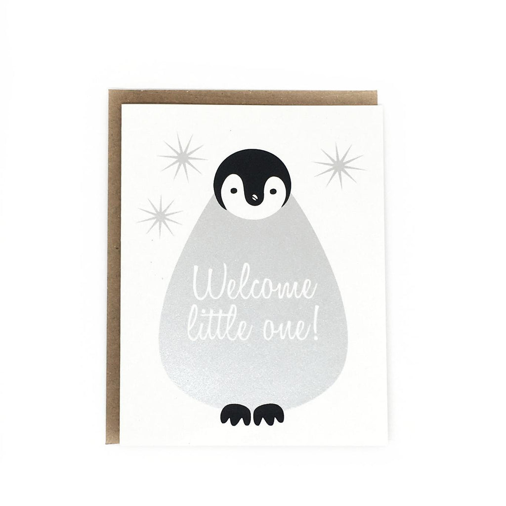 Card - Baby - Penguin Welcome Little One by Orange Twist