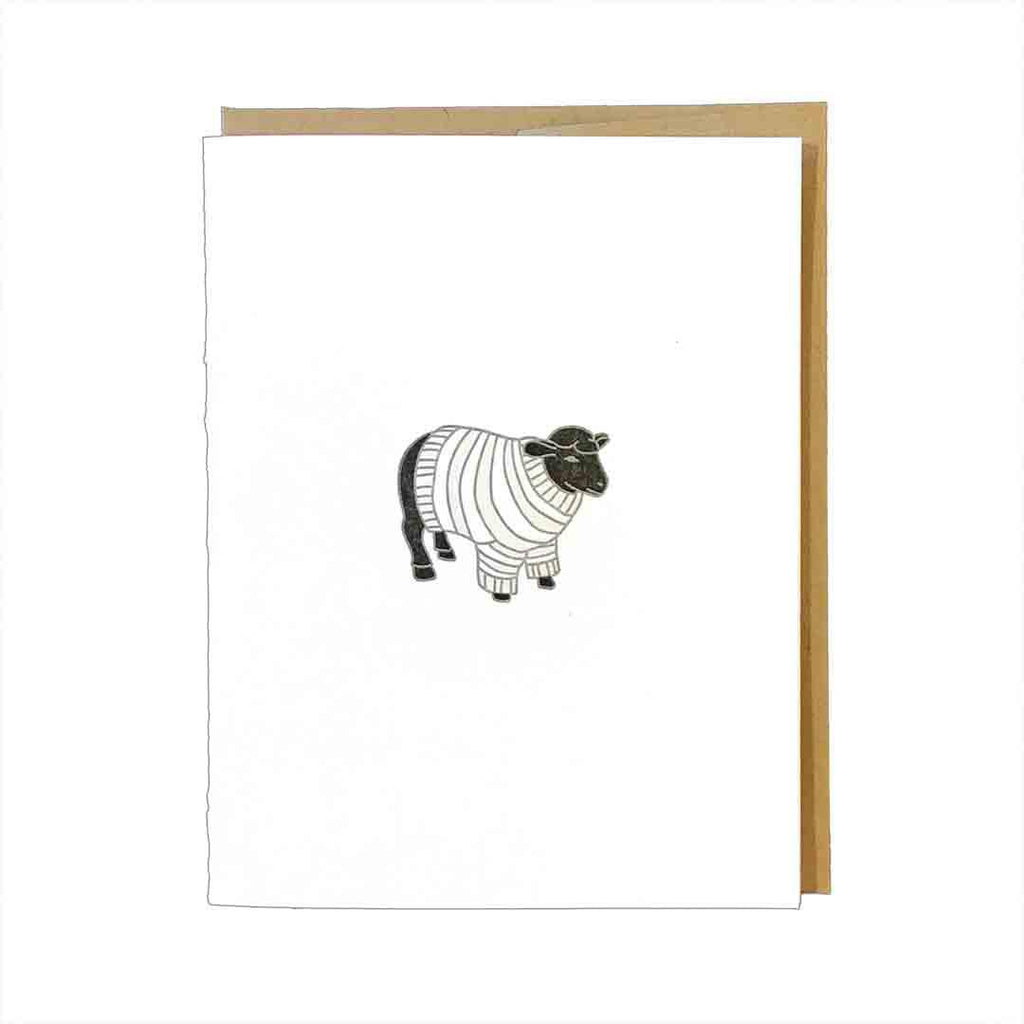 Card - Black Sheep in a Sweater Letterpress by Green Bird Press