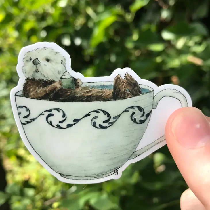 Sticker - Otter in a Teacup by Lizzy Gass