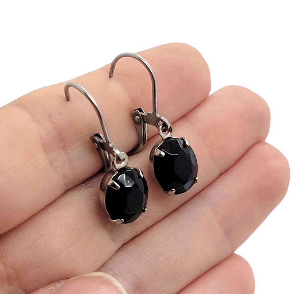 Earrings - Blacks and Grays - Brass and Steel Vintage Rhinestone Dangles (Assorted Styles) by Christine Stoll | Altered Relics