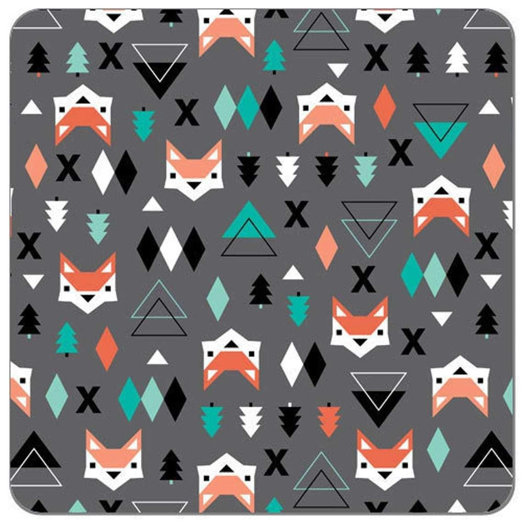 Bowl Covers - Set of 3 - Geo Foxes on Gray by Semi-Sustainable Goods