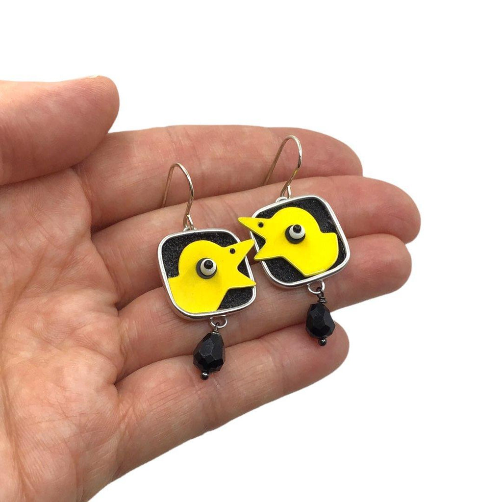 Earrings - Canary in a Coal Mine by Chickenscratch