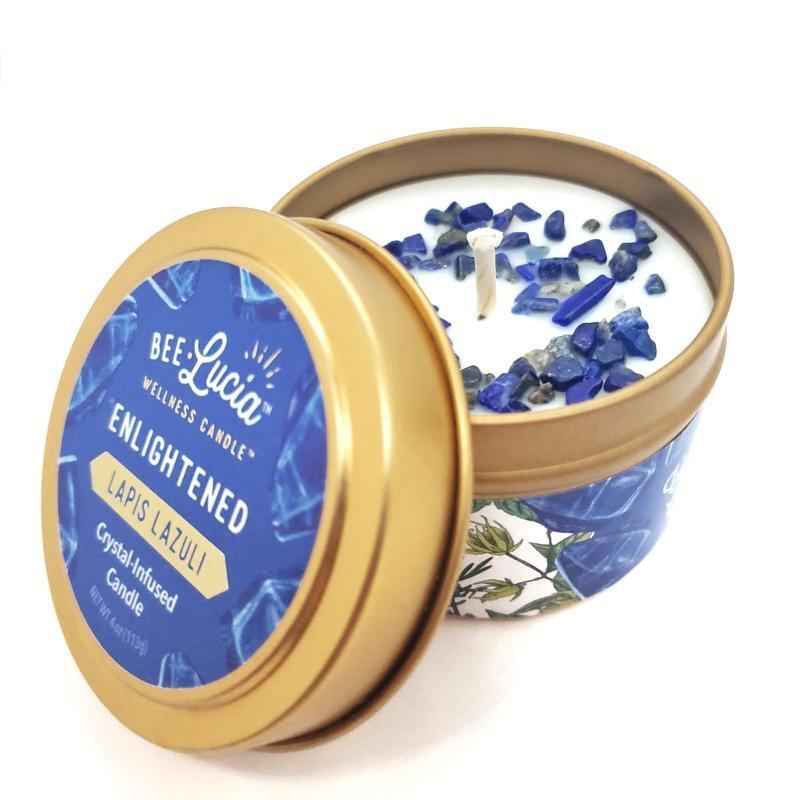 Candle 4oz - Lapis Lazuli (Enlightened) 4oz Travel Tin by Bee Lucia