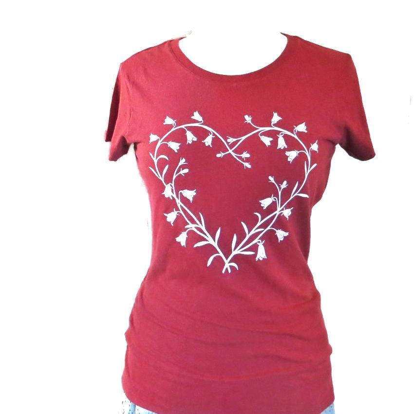 Short Sleeve - Red Heart Bluebells by Uzura