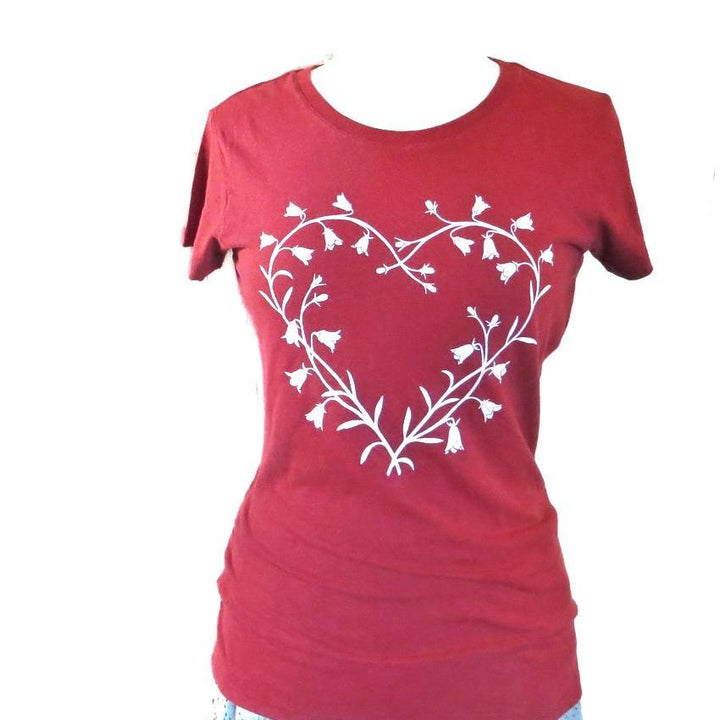 Short Sleeve - Red Heart Bluebells by Uzura