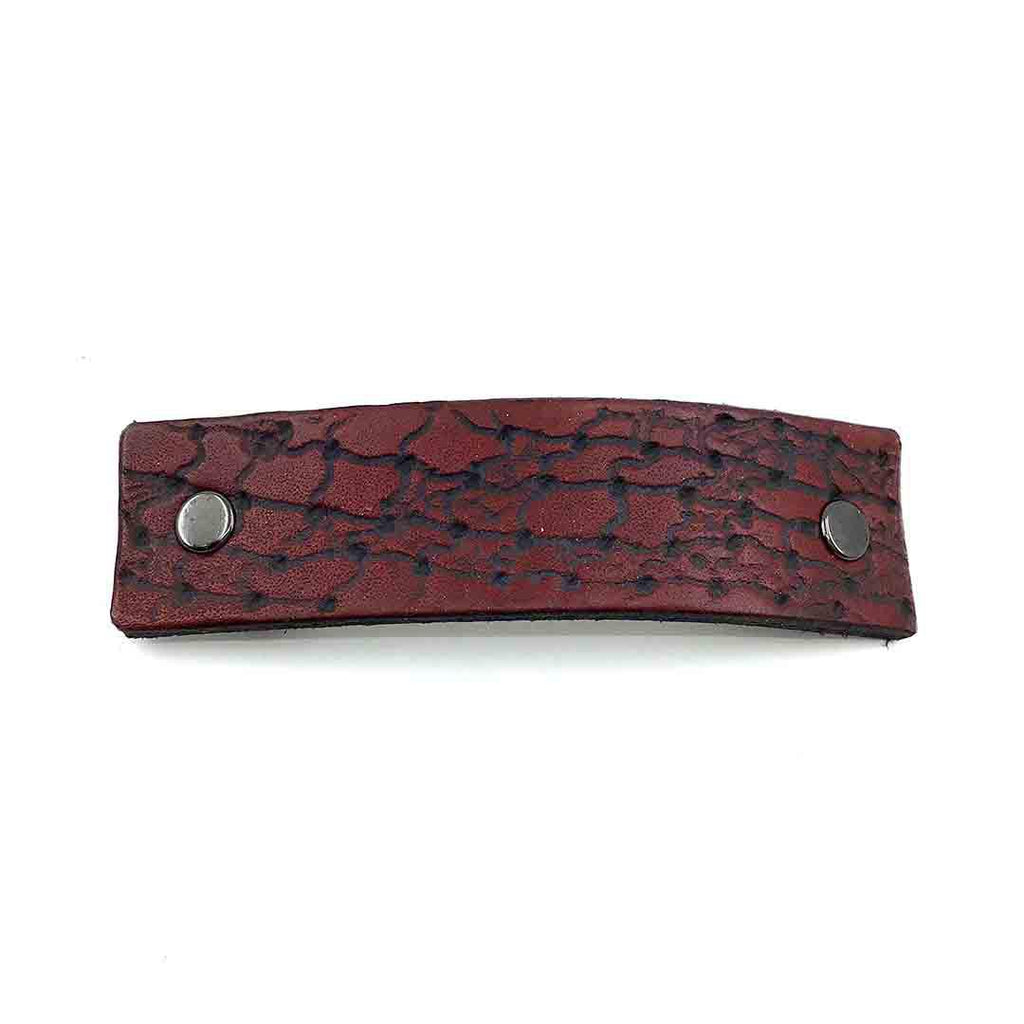 Barrette - Red Dragon Scale Embossed Leather by PlatypusMax