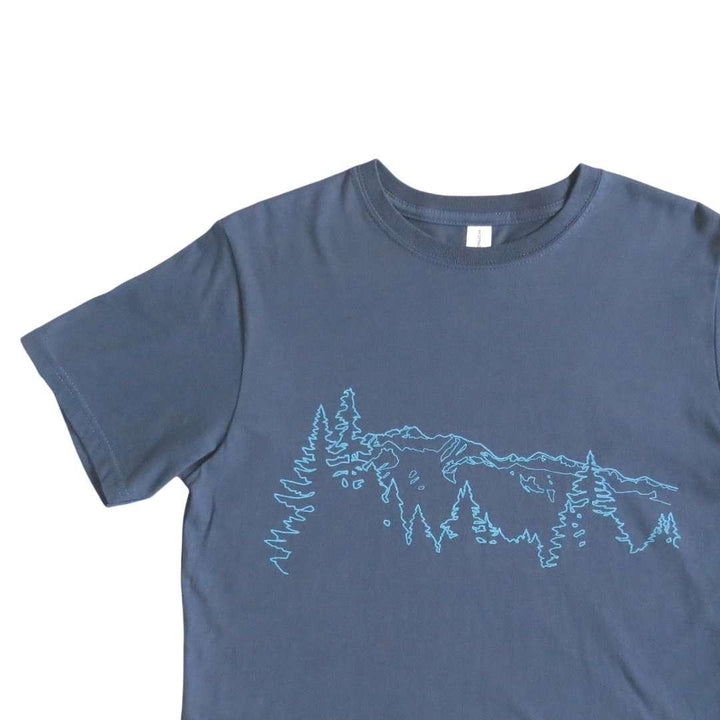Short Sleeve - Blue Mountain Ridge Organic Cotton Tee by Uzura