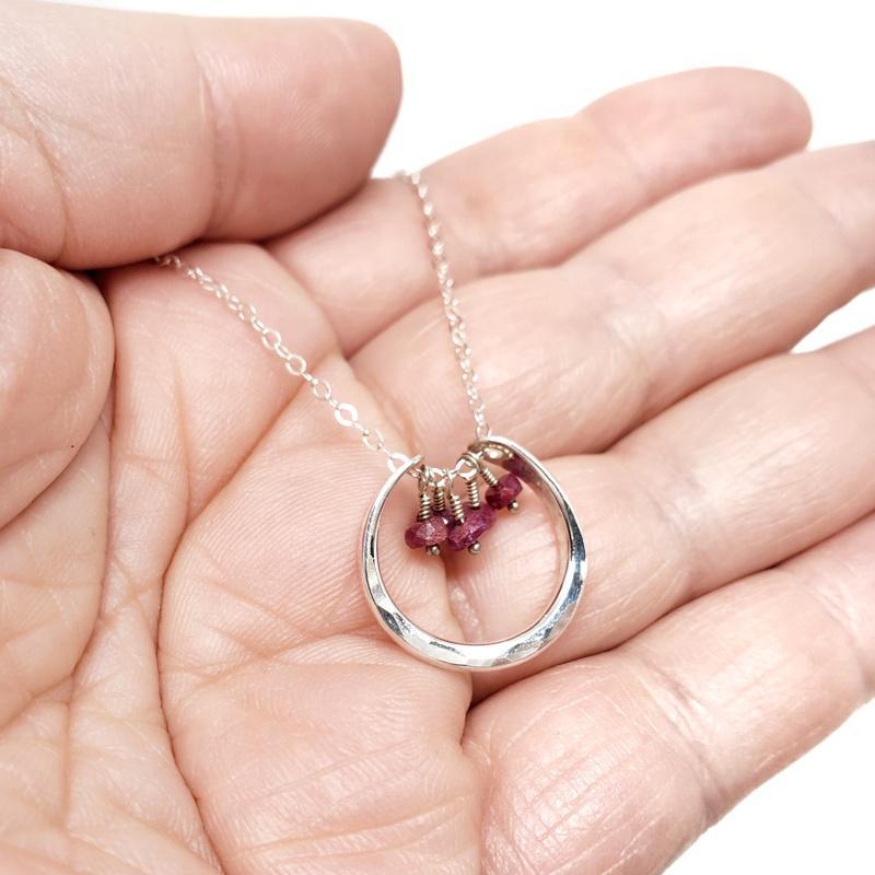 Necklace - Serena Ruby Sterling Silver by Foamy Wader
