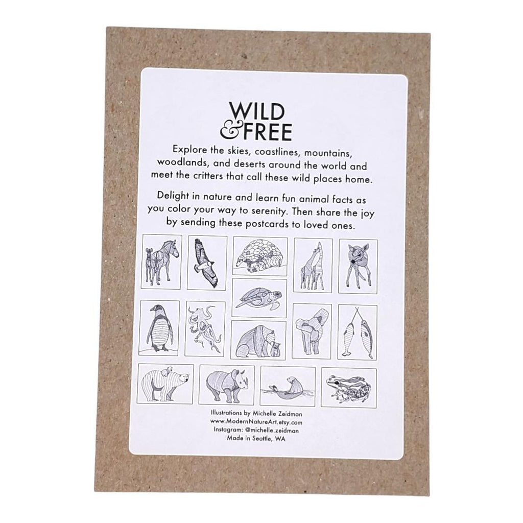 Postcards - Set of 15 Wild and Free Coloring Cards by Michelle Zeidman