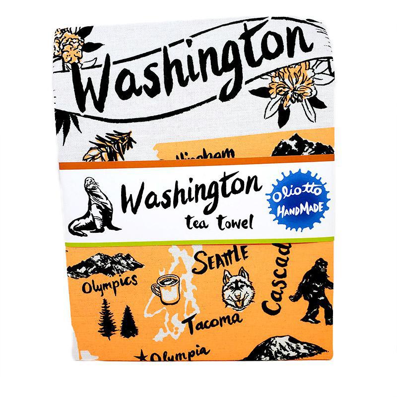 Tea Towel - Washington State (Orange or Teal) by Oliotto