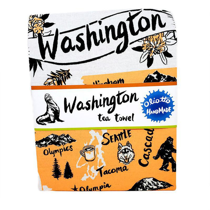 Tea Towel - Washington State (Orange or Teal) by Oliotto