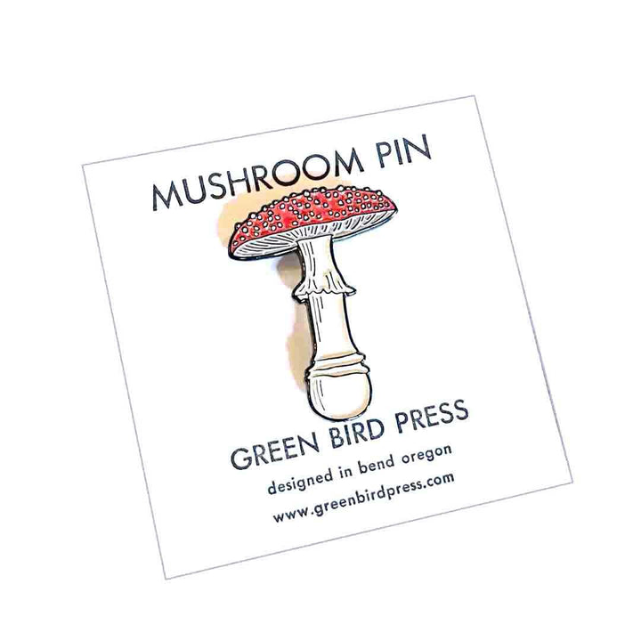 Enamel Pin - Fly Agaric Amanita Mushroom by Green Bird Press
