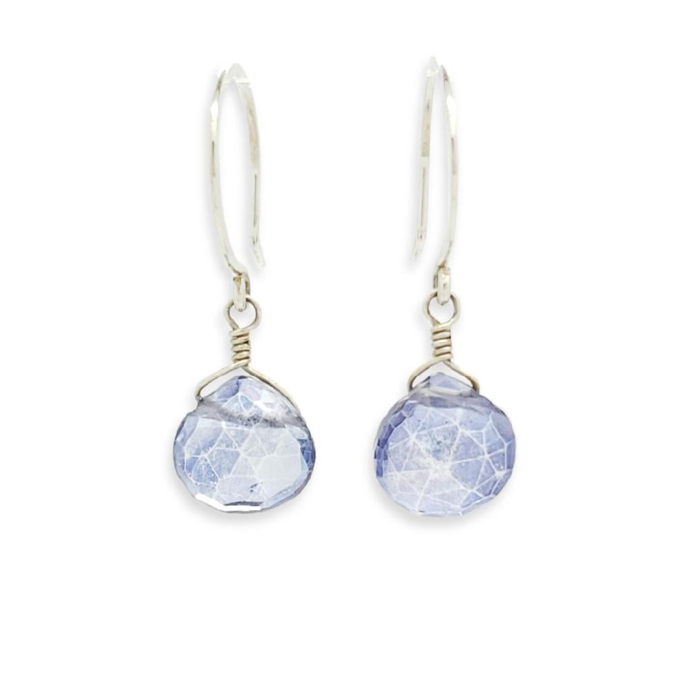 Earrings - Blue Mystic Quartz Gemstone Drops Sterling by Foamy Wader