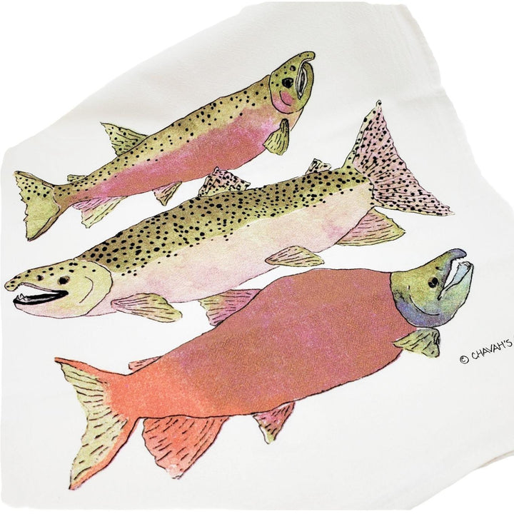 Tea Towel - Salmon by Chavah's Garden