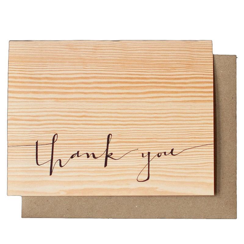 Card - Thank You - Woodgrain by Red Umbrella Designs