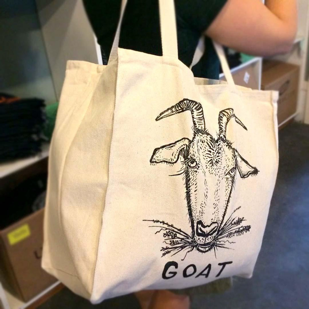 Tote - GOAT 100% Cotton Canvas Tote by Slow Loris