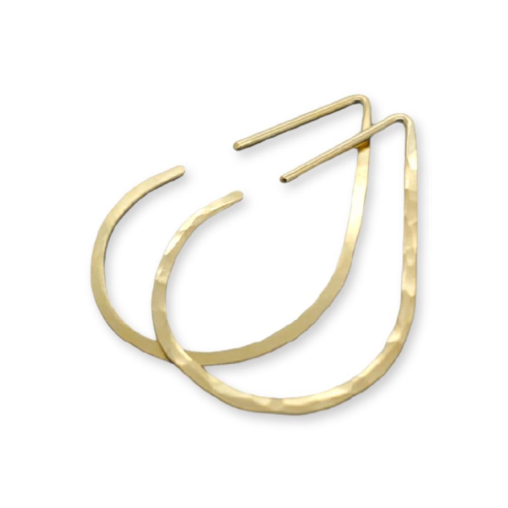 Earrings - The Point Teardrop Gold Fill Hoops by Foamy Wader