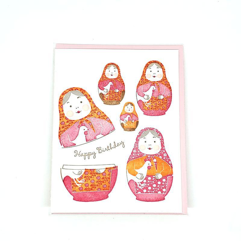 Card - Birthday - Nesting Dolls Happy Birthday by Ilee Papergoods