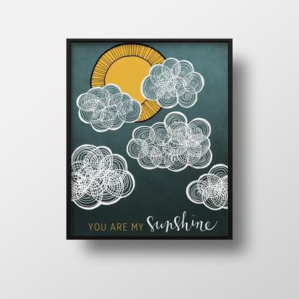 Art Print - You Are My Sunshine 11x14 by Red Umbrella