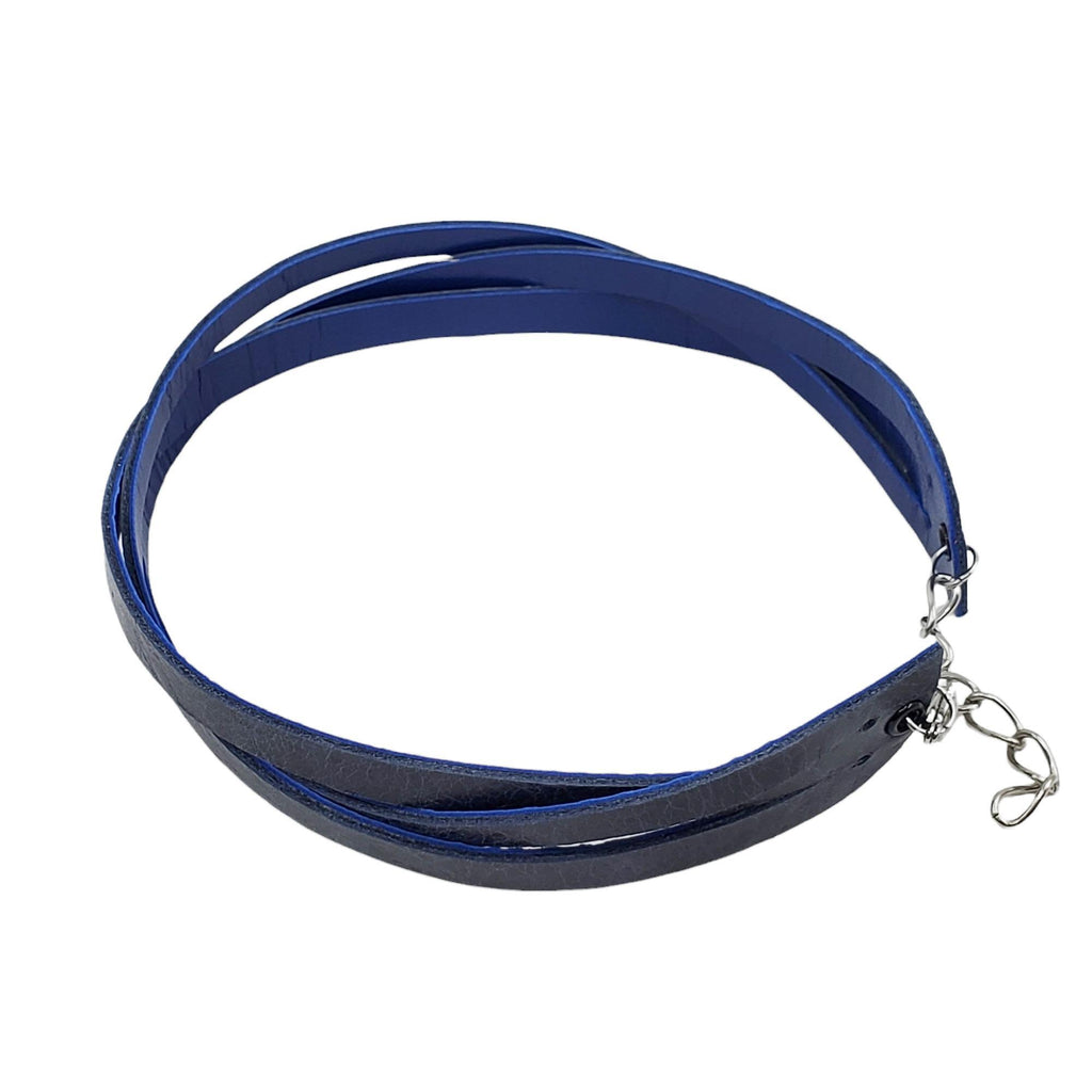 Bracelet - Double Wrap - Midnight Blue Leather (Assorted Colors) by Oliotto