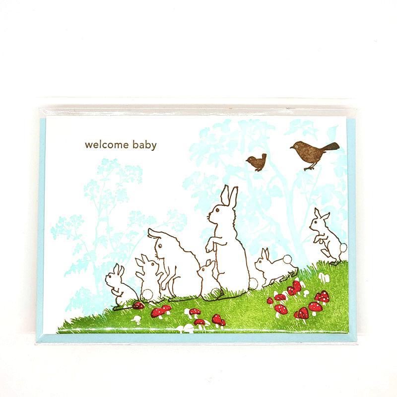 Card* - Baby - Rabbits Welcome Baby by Ilee Papergoods