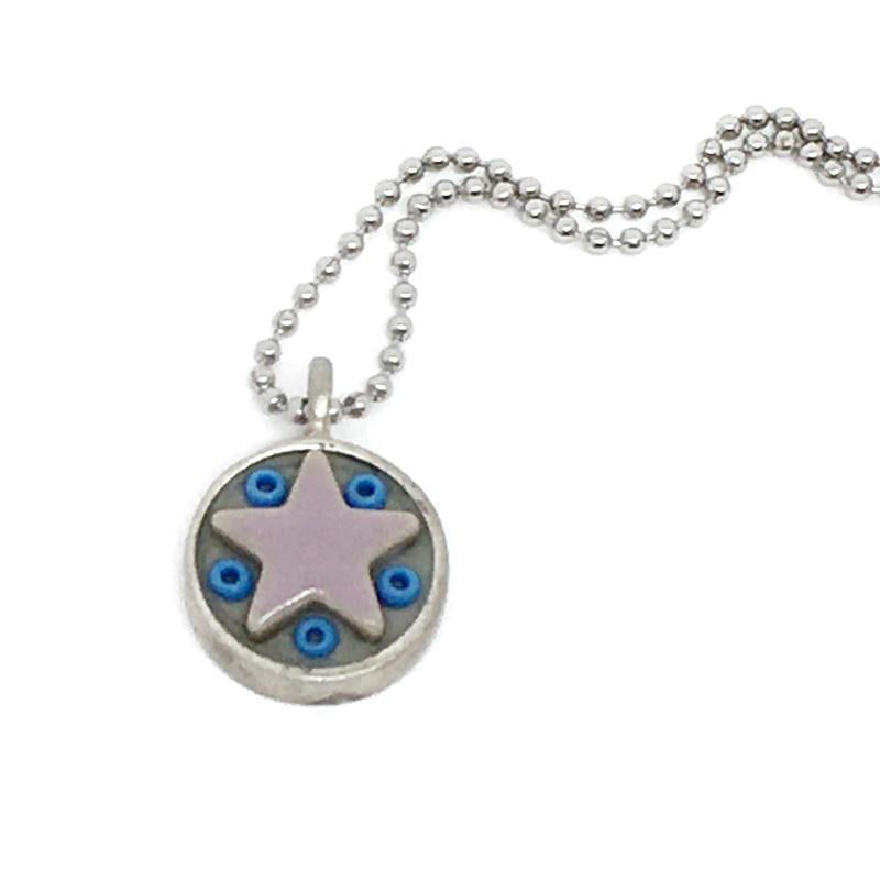 Necklace - Star Baby - Lavender Star Blue Beads by XV Studios