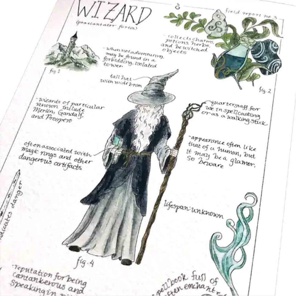 Art Print - 8x10 - Wizard Field Notes by Lizzy Gass