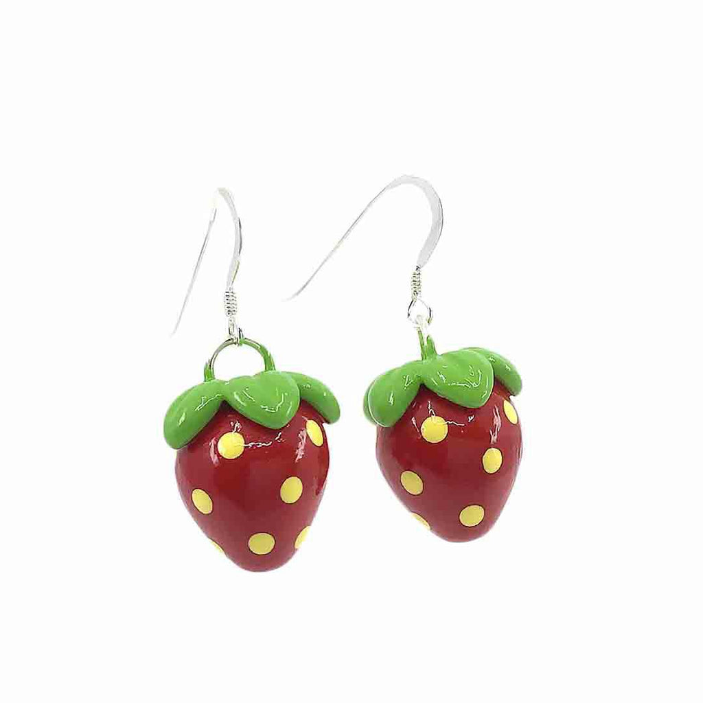 Earrings - Strawberry Drops by Mariposa Miniatures