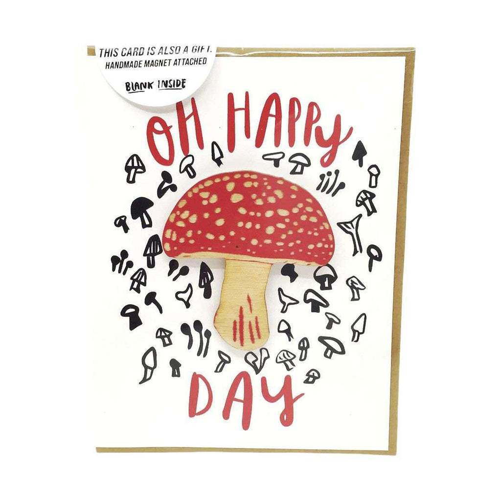 Magnet Card - Oh Happy Day Mushroom by SnowMade