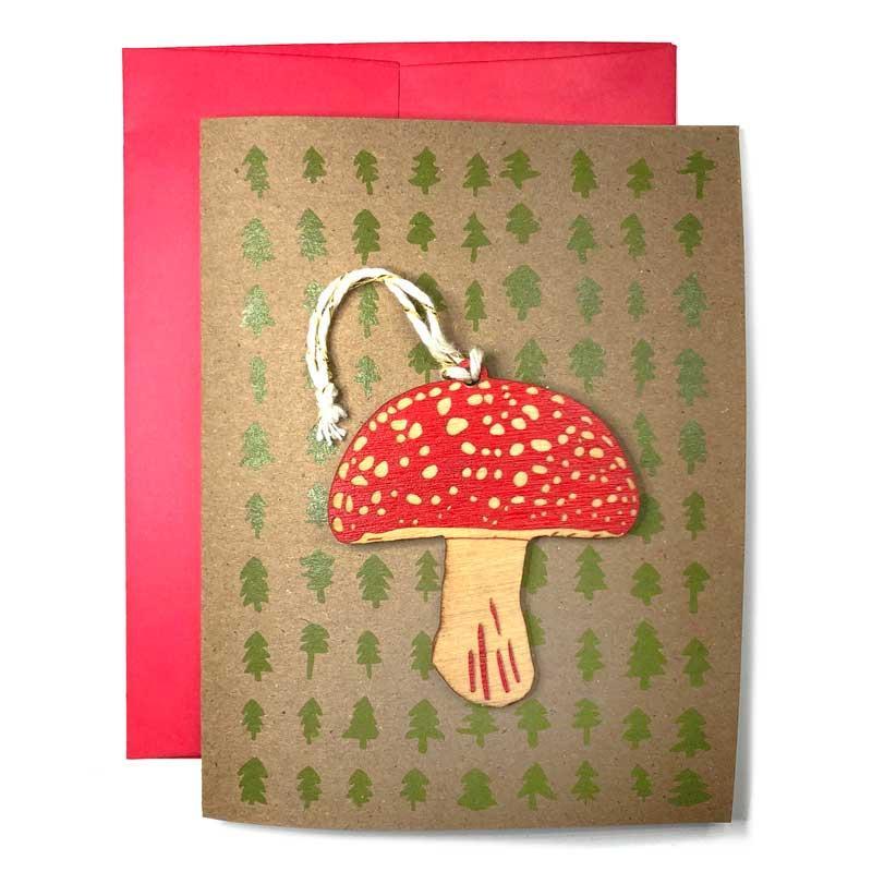 Ornament Card - Amanita Mushroom by SnowMade