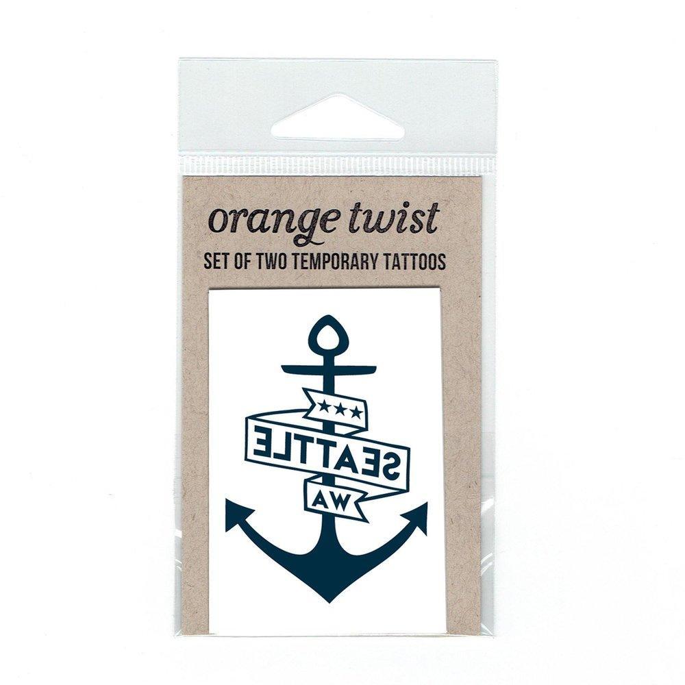 Temporary Tattoos - Seattle Anchor (Set of 2) by Orange Twist