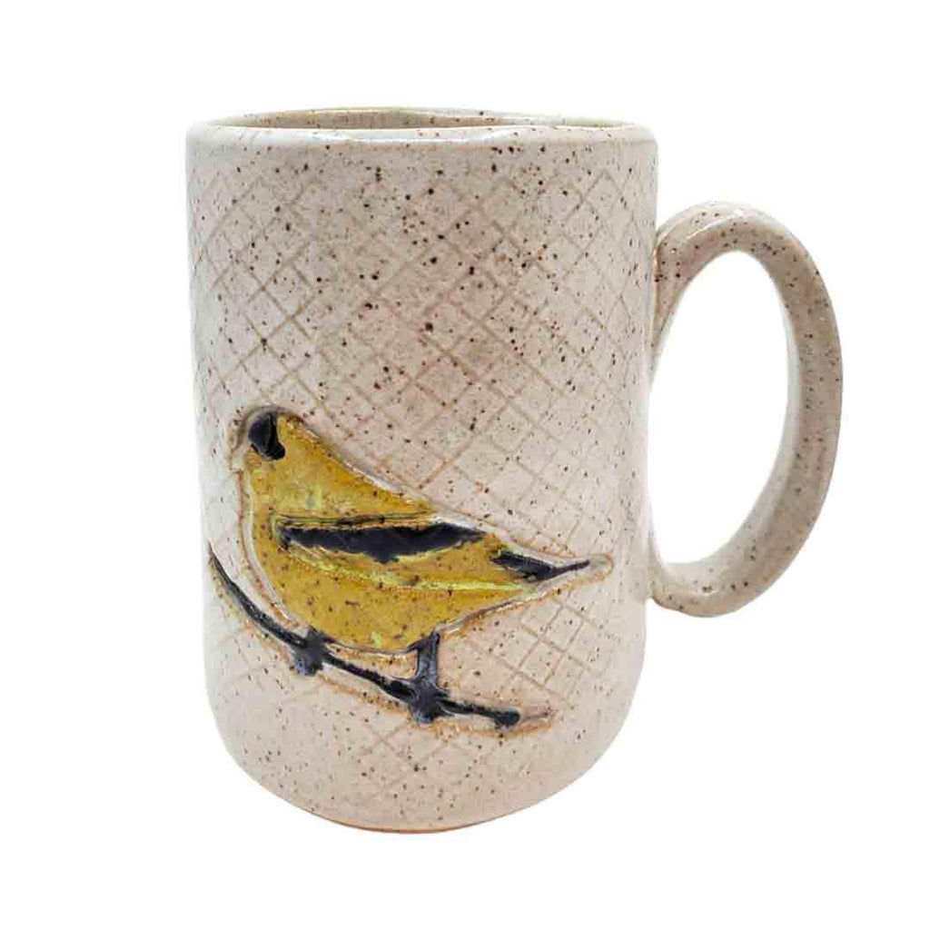 Mug - 16oz - Goldfinch Patterned Ceramic Mug by White Squirrel Clayworks