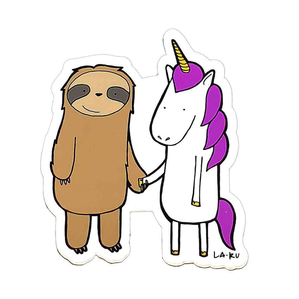 Sticker - Sloth and Unicorn Friends by La Ru