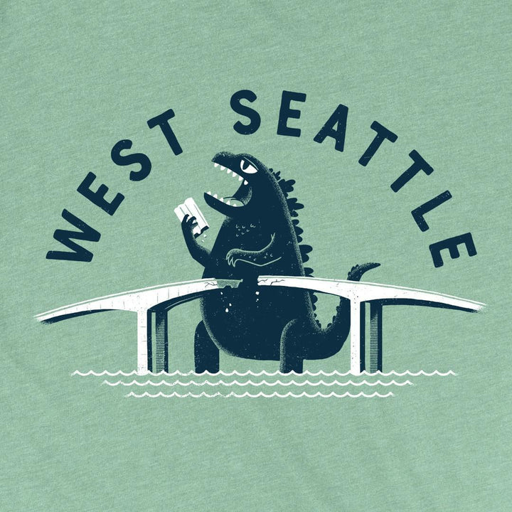 Adult Crew Neck - West Seattle Bridge Heather Sage Tee (XS - 3XL) by Factory 43