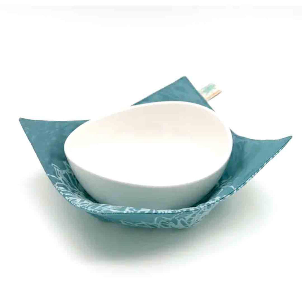 Bowl Holder- Blossom Teal Microwave Bowl Holder by Shawn Sargent Designs