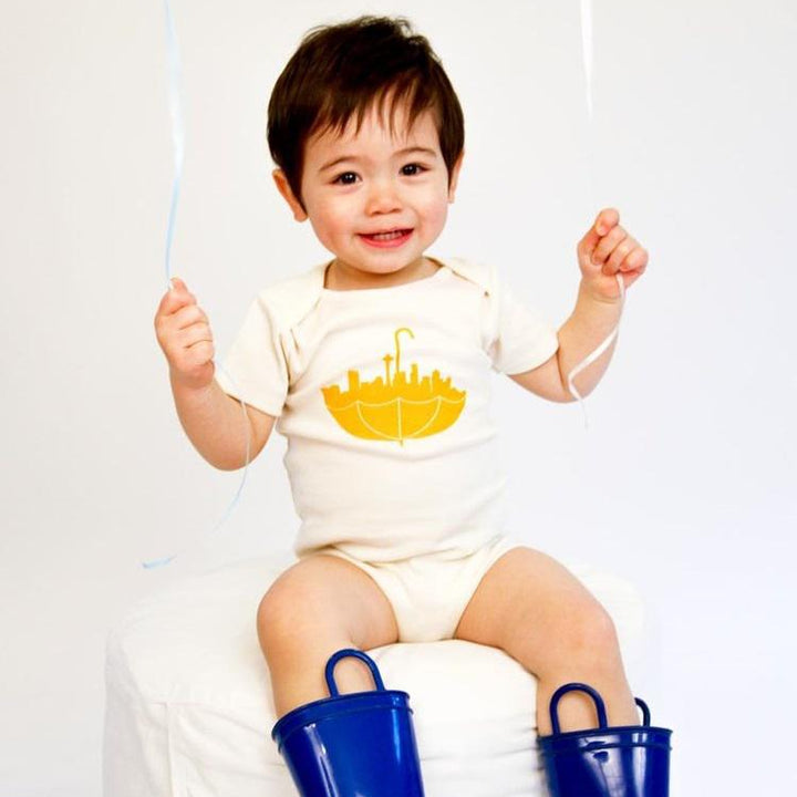 Romper - Yellow Seattle Umbrella by Orange Twist