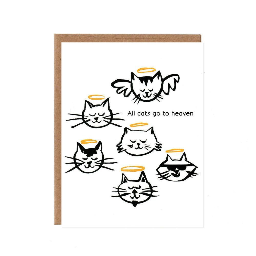 Card - Sympathy - All Cats Go to Heaven by Orange Twist