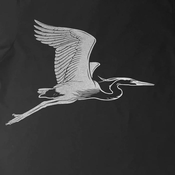 Short Sleeve - Heron on Black Organic Cotton by Uzura