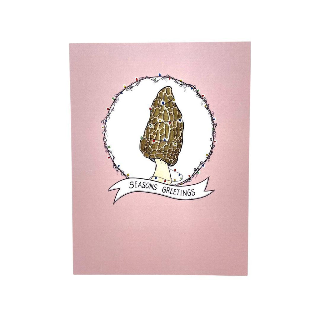 Card - Holiday - Seasons Greetings Morel Mushroom by World of Whimm