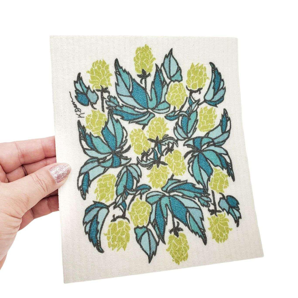 Set of 4 - Botanical Swedish Dish Cloths by Little Green by Katie Dean