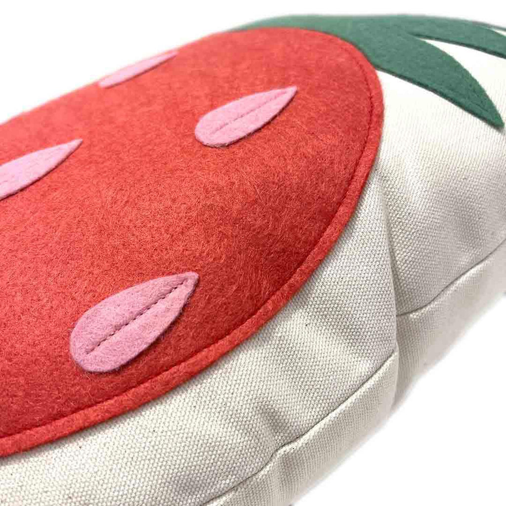 Pillow - Strawberry - Felt Applique on Canvas by Dirtsa Studio