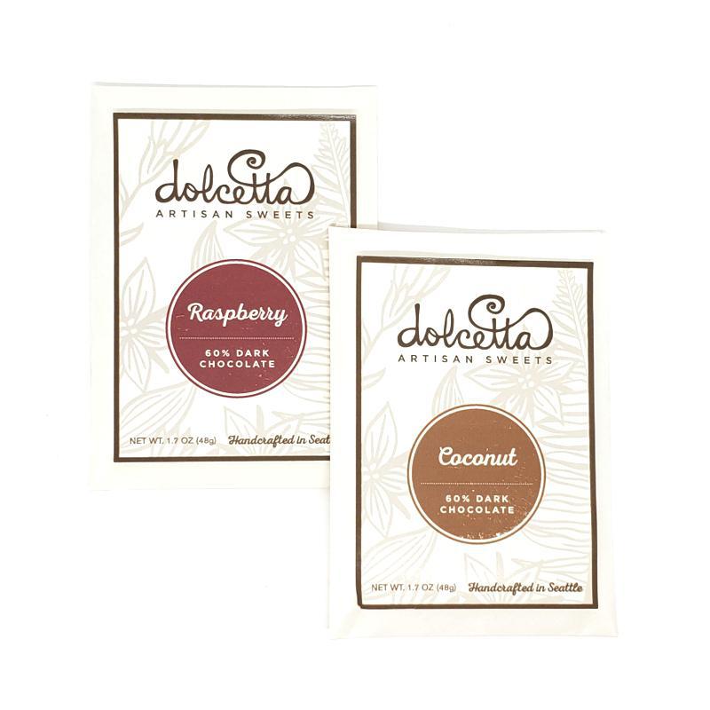 Gift Bundle - Chocolate Pair Raspberry and Coconut featuring Dolcetta Artisan Sweets