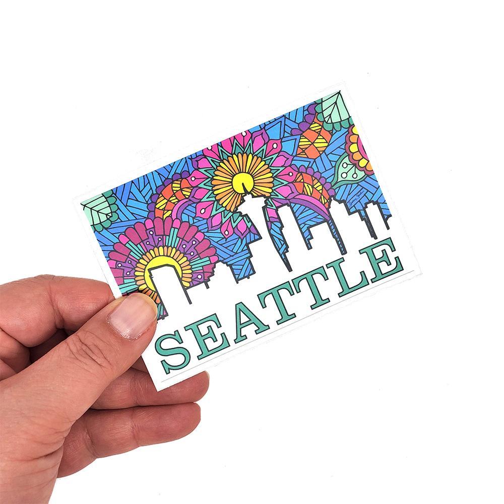 Sticker - Seattle Skyline Fireworks by The Coloring Project