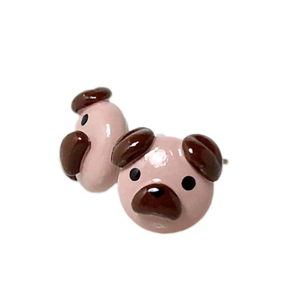 Earrings - Pug Studs by Mariposa Miniatures