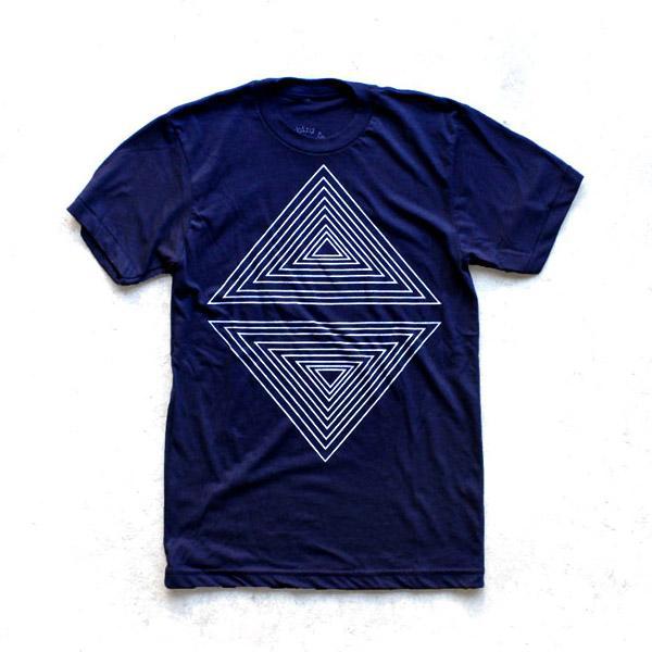 Crew Neck - Navy Blue Minimalist Geometric (2X last one!) by Blackbird Supply Co.