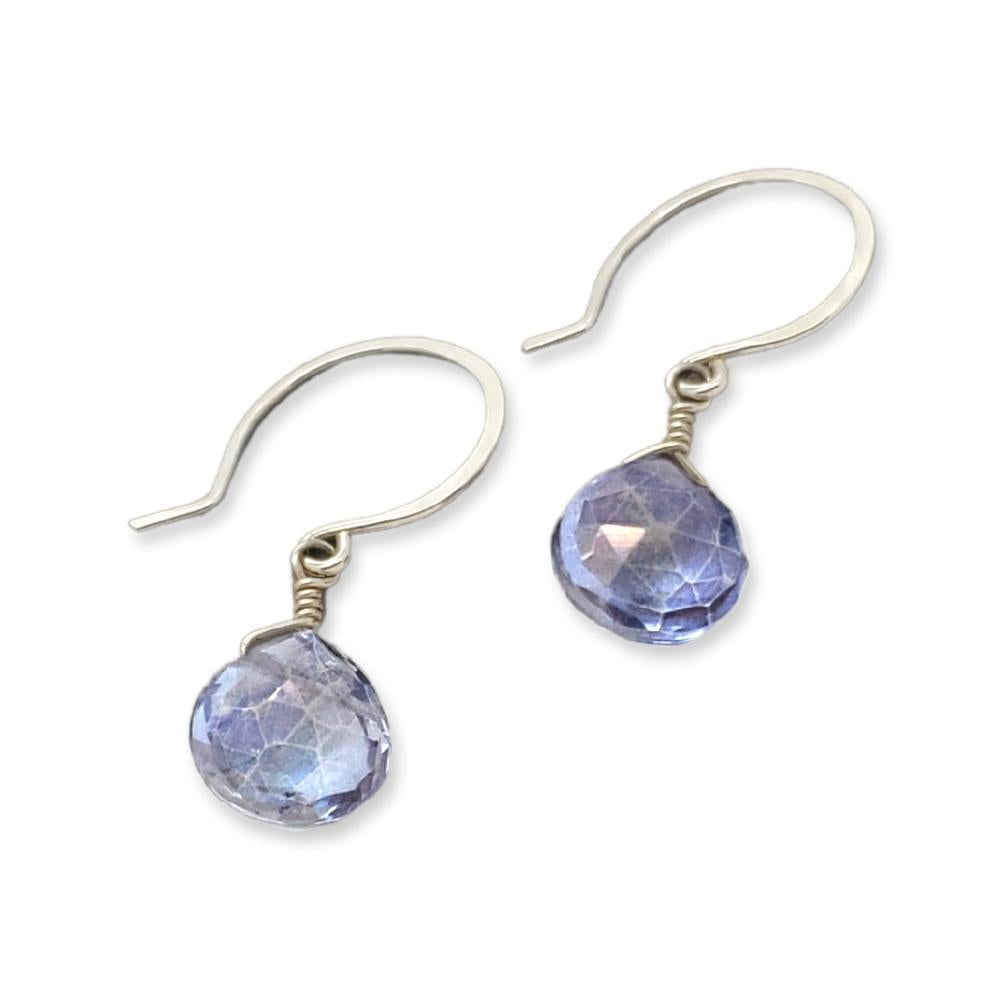 Earrings - Blue Mystic Quartz Gemstone Drops Sterling by Foamy Wader